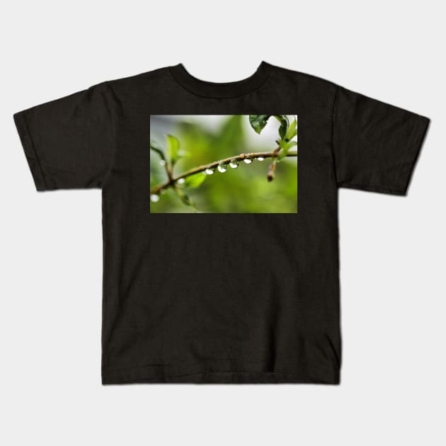 Water droplets and reflection Kids T-Shirt by fantastic-designs